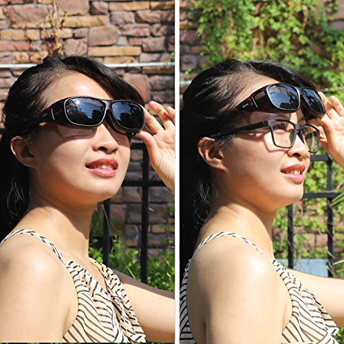 yodo Fit Over Glasses Sunglasses with Polarized Lenses for Men and Women, Matt Leopard - Image 3