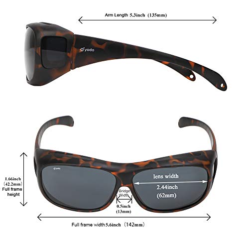 yodo Fit Over Glasses Sunglasses with Polarized Lenses for Men and Women, Matt Leopard - Image 4