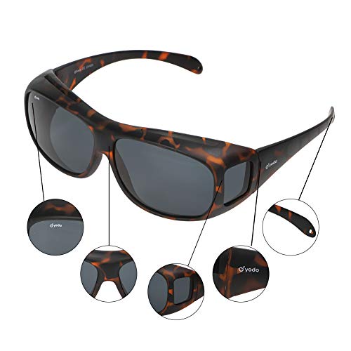 yodo Fit Over Glasses Sunglasses with Polarized Lenses for Men and Women, Matt Leopard - Image 5