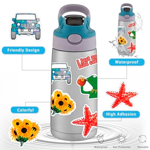 Airnogo Water Bottle Stickers 300 PCS Cute Fun Sticker Pack, Waterproof Vinyl Stickers for Water Bottles, Laptop, Scrapbook, Journal, Luggage, Tumbler, Skateboard, Lunch Box, Notebook, Kindle, Bike, etc - Image 2