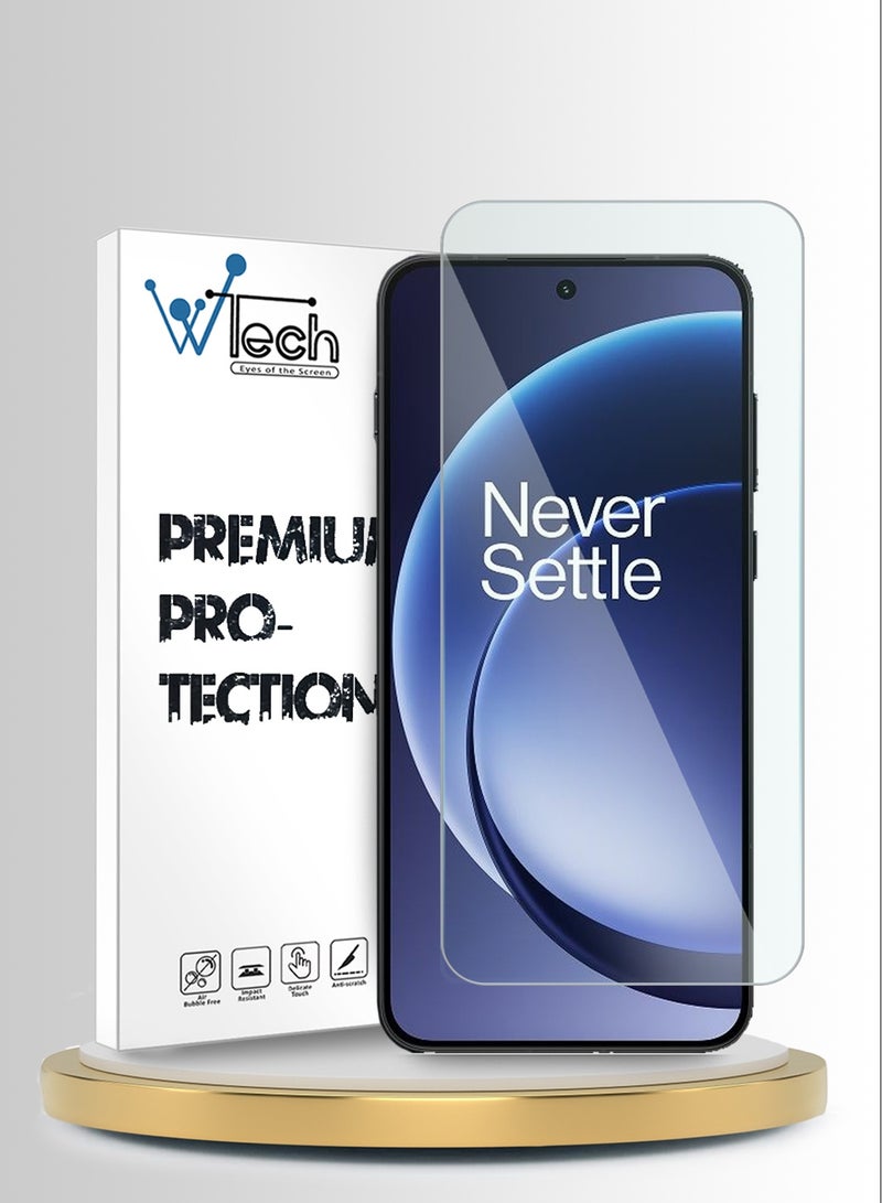 دبليو تيك واقي شاشة زجاجي مقسّى 9H منحني الحواف 2.5D من سلسلة WTech بريميوم لهاتف OnePlus 15R 5G 2025 (MSG9CN) - شفاف - Image 1
