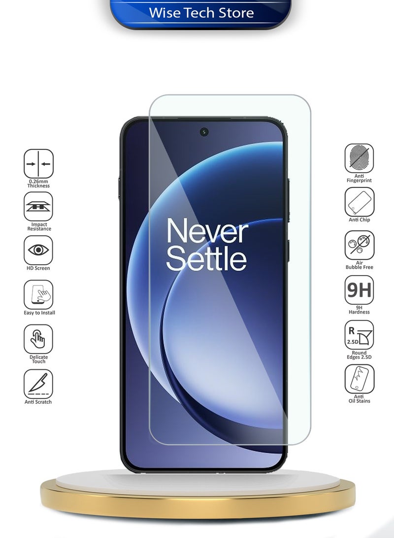 دبليو تيك واقي شاشة زجاجي مقسّى 9H منحني الحواف 2.5D من سلسلة WTech بريميوم لهاتف OnePlus 15R 5G 2025 (MSG9CN) - شفاف - Image 2