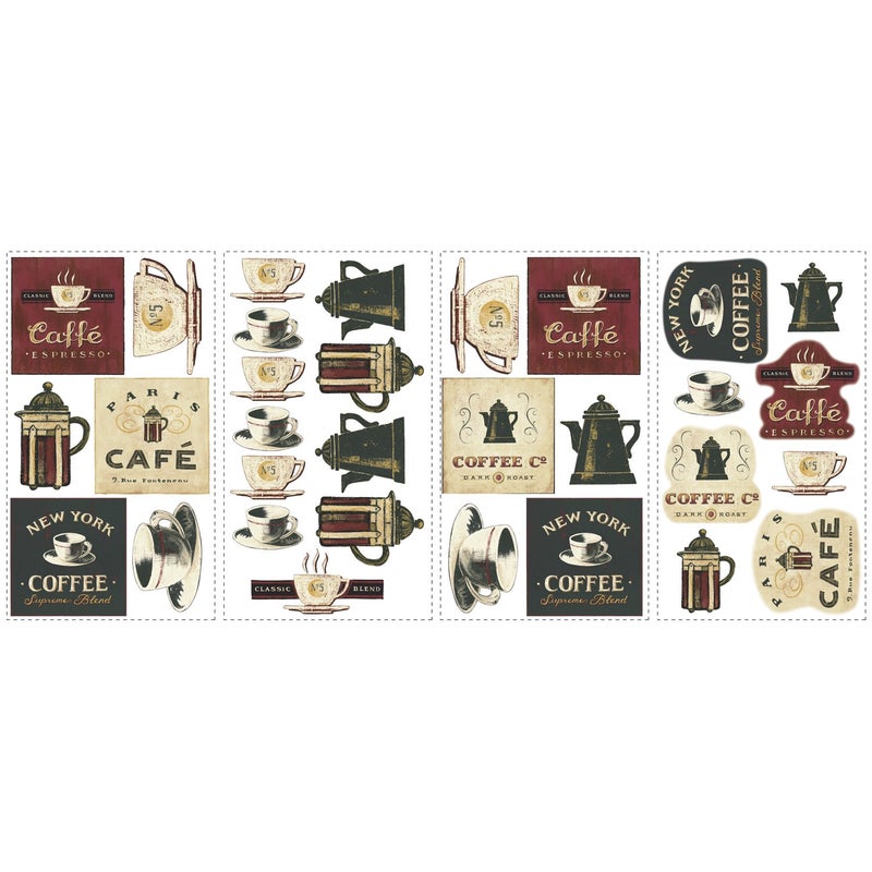 RoomMates RMK1254SCS Coffee House Peel and Stick Wall Decals 10 inch x 18 inch - Image 3