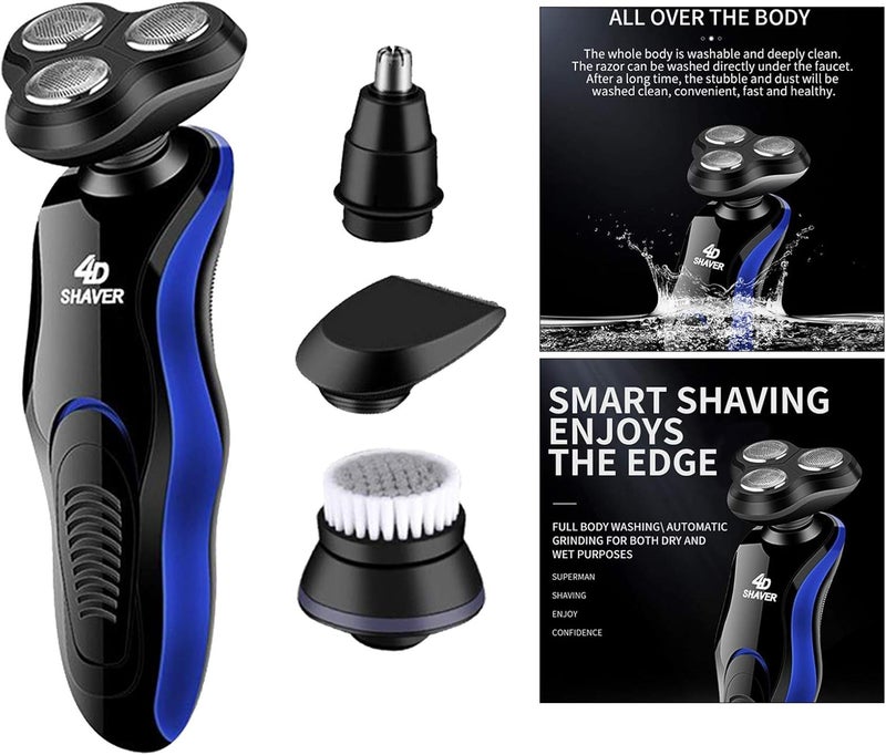 klarako4D Floating Rechargeable Washable Men's Cordless Electric Shaver for Men Wet&Dry Beard Nose Hair Face Razor, for home,office,travel and business klarako4 in 1 - Image 3