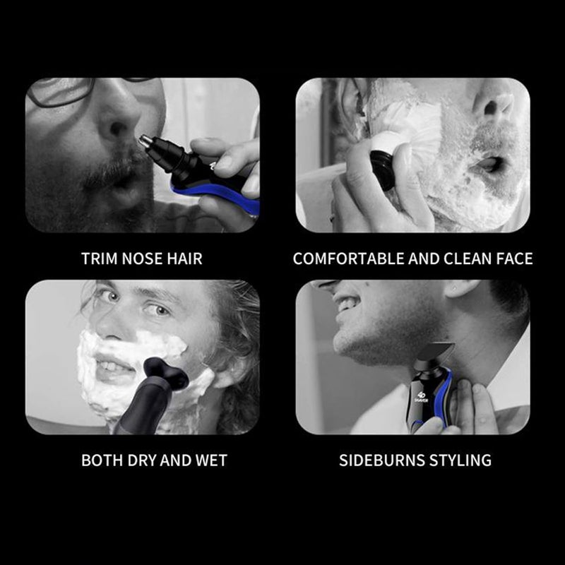 klarako4D Floating Rechargeable Washable Men's Cordless Electric Shaver for Men Wet&Dry Beard Nose Hair Face Razor, for home,office,travel and business klarako4 in 1 - Image 5