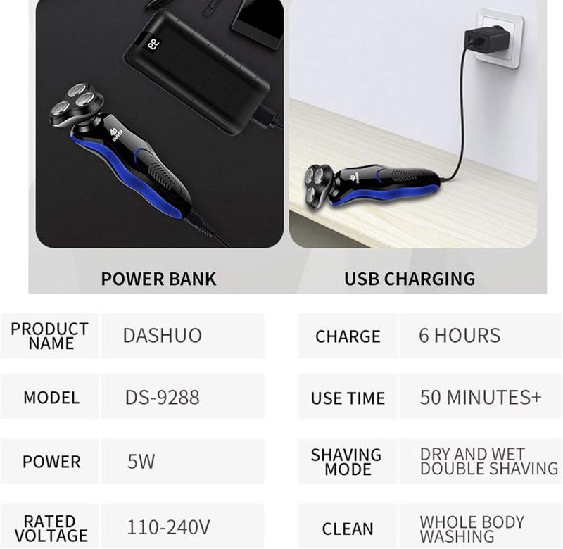 klarako4D Floating Rechargeable Washable Men's Cordless Electric Shaver for Men Wet&Dry Beard Nose Hair Face Razor, for home,office,travel and business klarako4 in 1 - Image 4