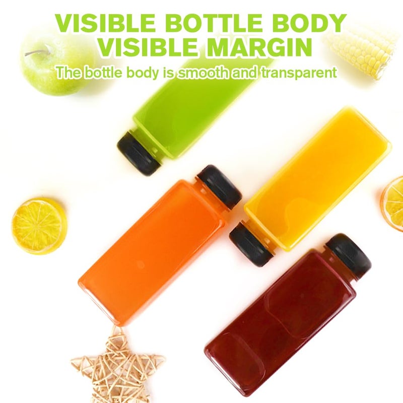 Leaflai Plastic Juice Bottles with Caps 12Pcs -12oz Reusable Juice Containers with Tamper Proof Lids Black - Clear Bottles for Juicing Milk Smoothie Drinking and Other Beverages Christmas Gifts - Image 4