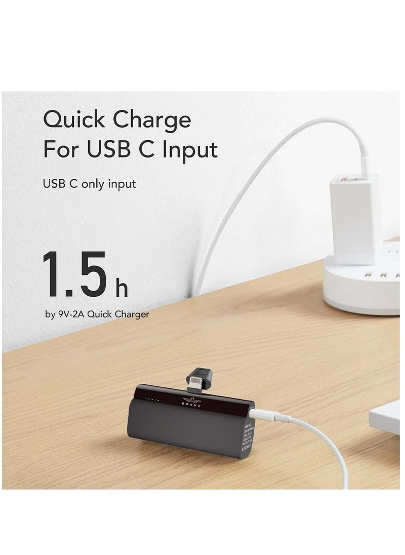 Brave 5000mAh Mini Power Bank,20W PD Quick Charge Portable Charger Battery Pack Compatible with iPhone 14 Pro/14 Pro Max /14/13 Pro/13 Pro Max/12 Pro/XR/X/8/7/6/Plus - Image 4