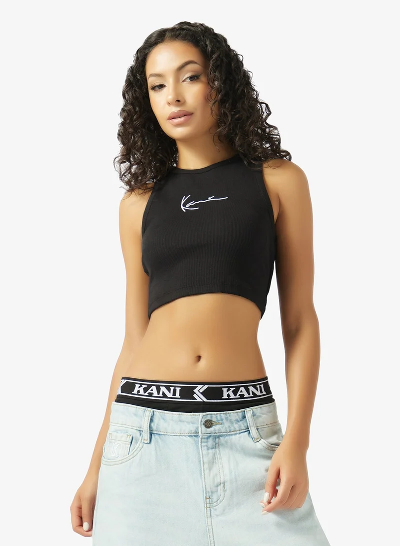 كارل كاني بلوزة رياضية ضيقة أساسية بشعار صغير