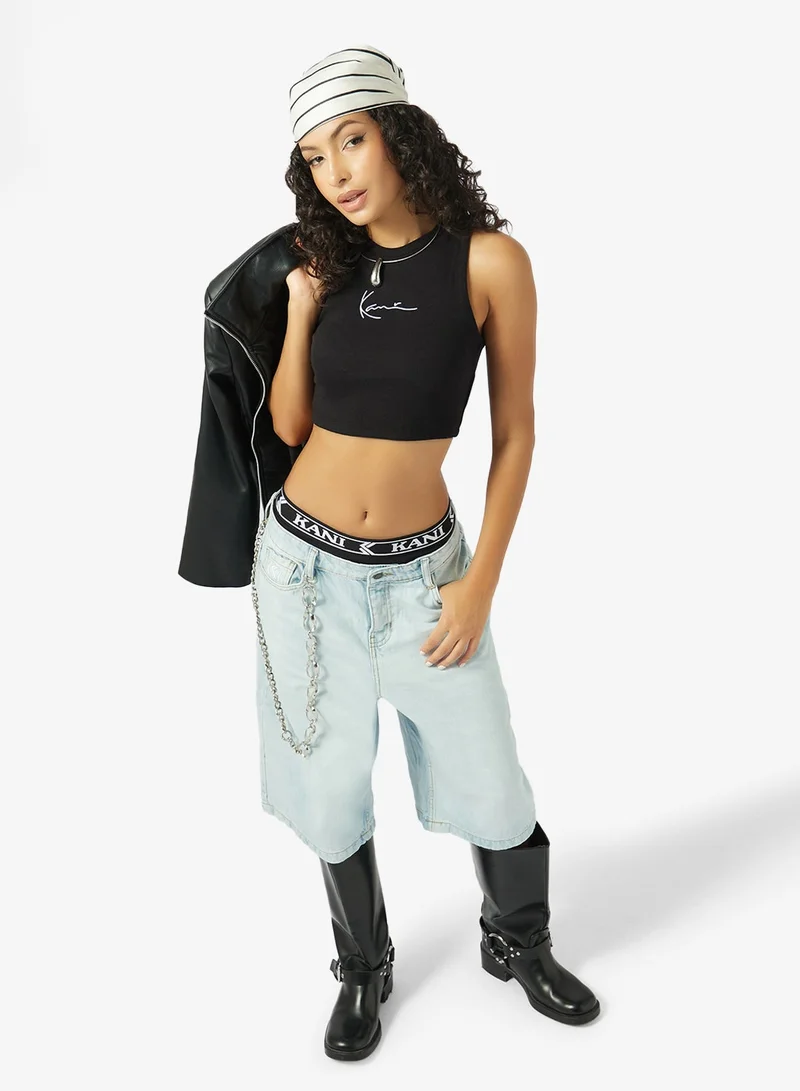 Karl Kani  Small Signature Essential Racerback Ribbed Top for Women | Best Price UAE
