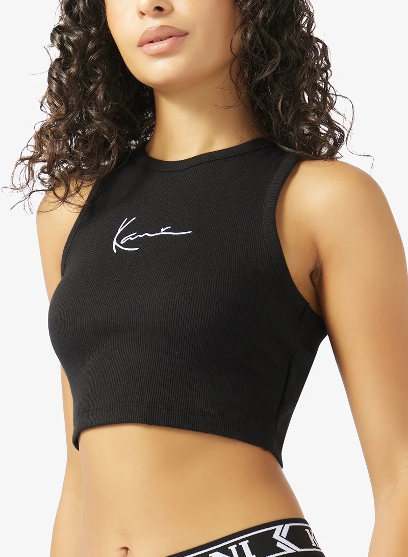 Karl Kani  Small Signature Essential Racerback Ribbed Top for Women | Best Price UAE