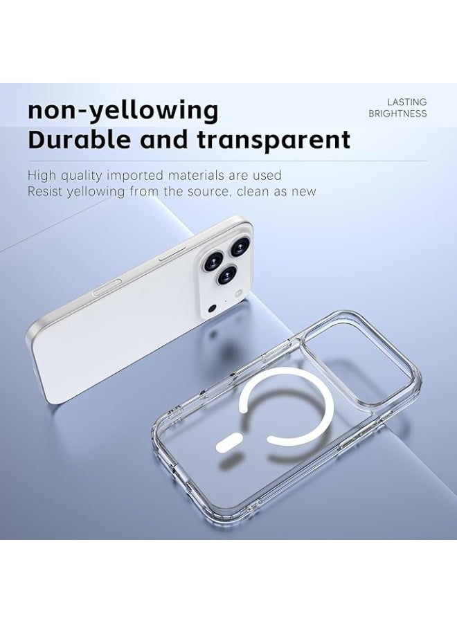 إم اتش ام جراب حماية مغناطيسي لموبايل ايفون 17 برو ماكس، متوافق مع ماج سيف [مضاد للاصفرار] جراب حماية رفيع لموبايل آيفون 17 برو ماكس، شفاف - Image 2