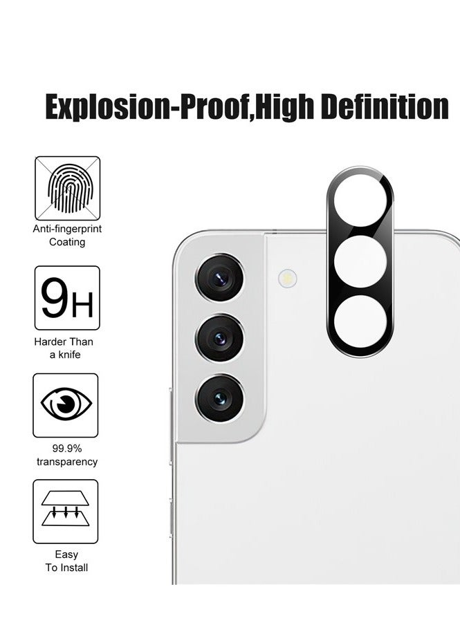 موكوم زجاج واقي للكاميرا لهاتف Samsung S23 + Plus HD زجاج مقسى شفاف غطاء عدسة الكاميرا مضاد للخدش أسود - Image 3