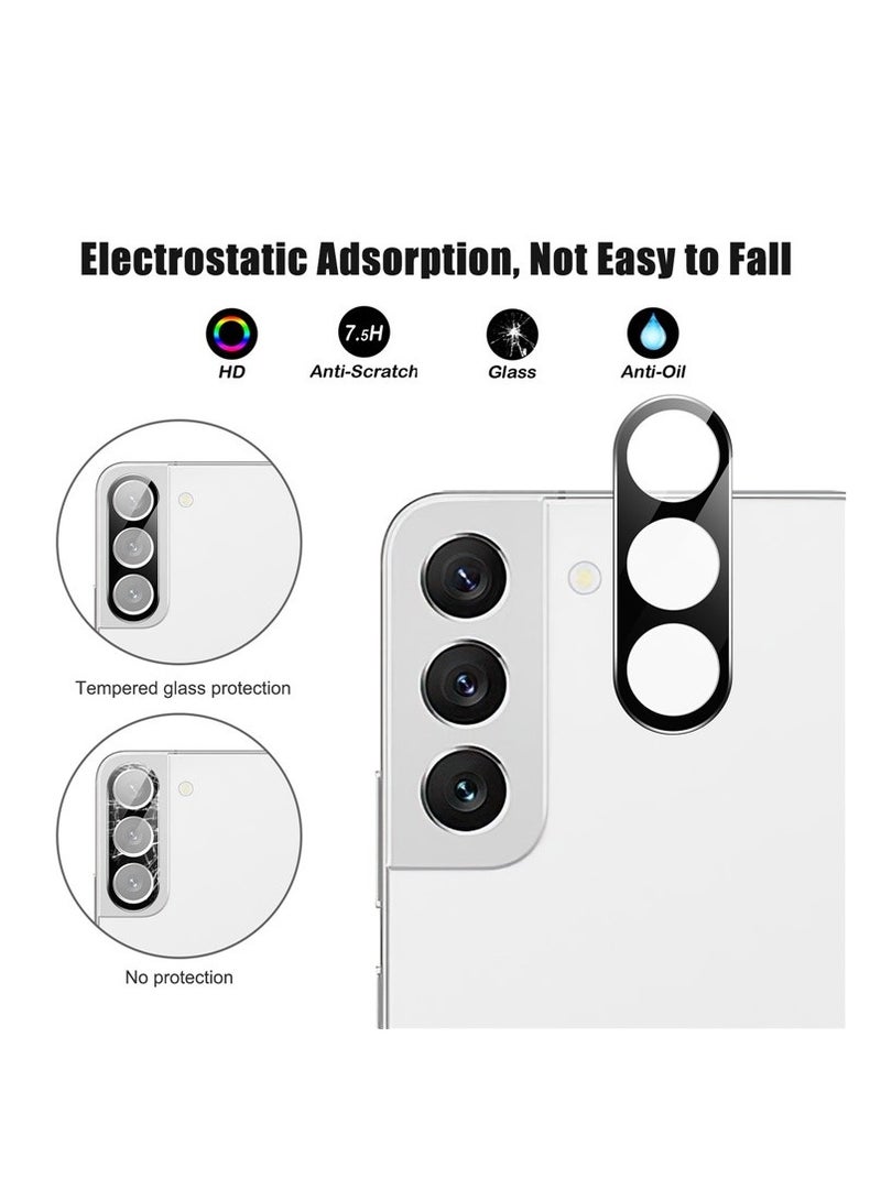 موكوم زجاج واقي للكاميرا لهاتف Samsung S23 + Plus HD زجاج مقسى شفاف غطاء عدسة الكاميرا مضاد للخدش أسود - Image 2