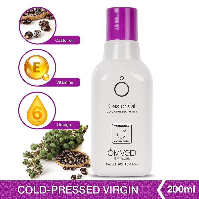 Omved Organic Castor Virgin Oil  Cold Pressed 200 ml - Image 2