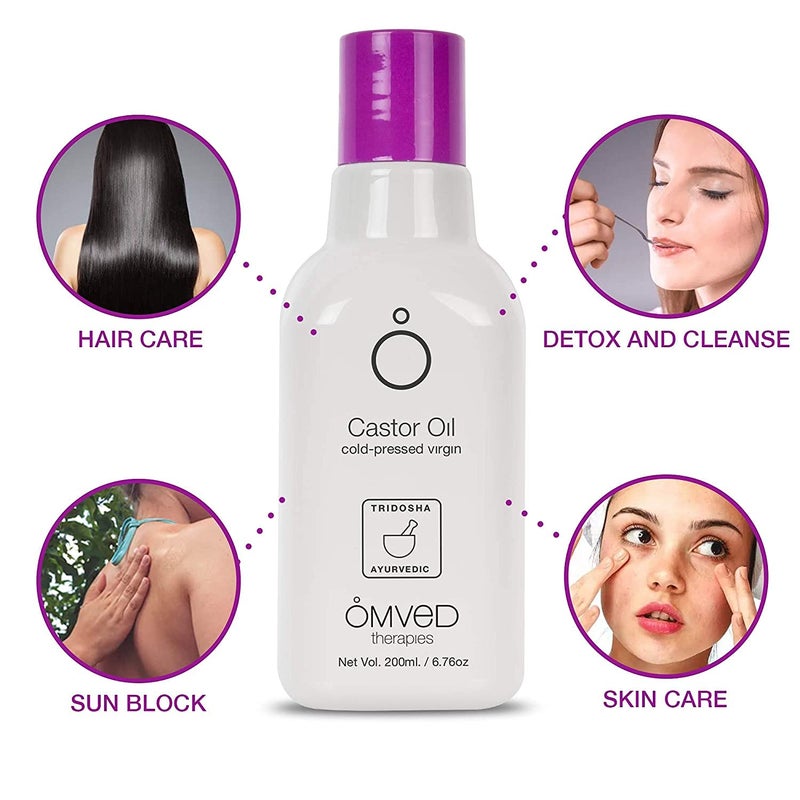 Omved Organic Castor Virgin Oil  Cold Pressed 200 ml - Image 3