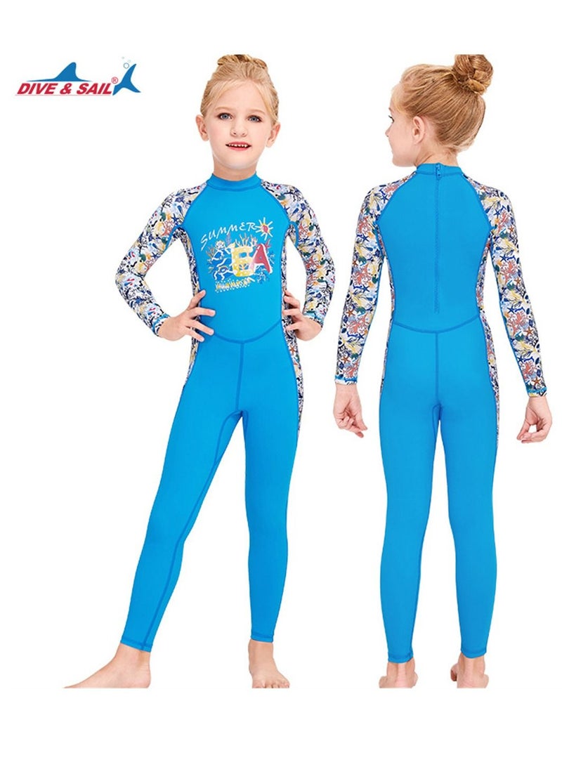 DIVE & SAIL Keep Warm Children Diving Suit Three-layer High Elastic Wetsuit For Boys Blue - Image 2