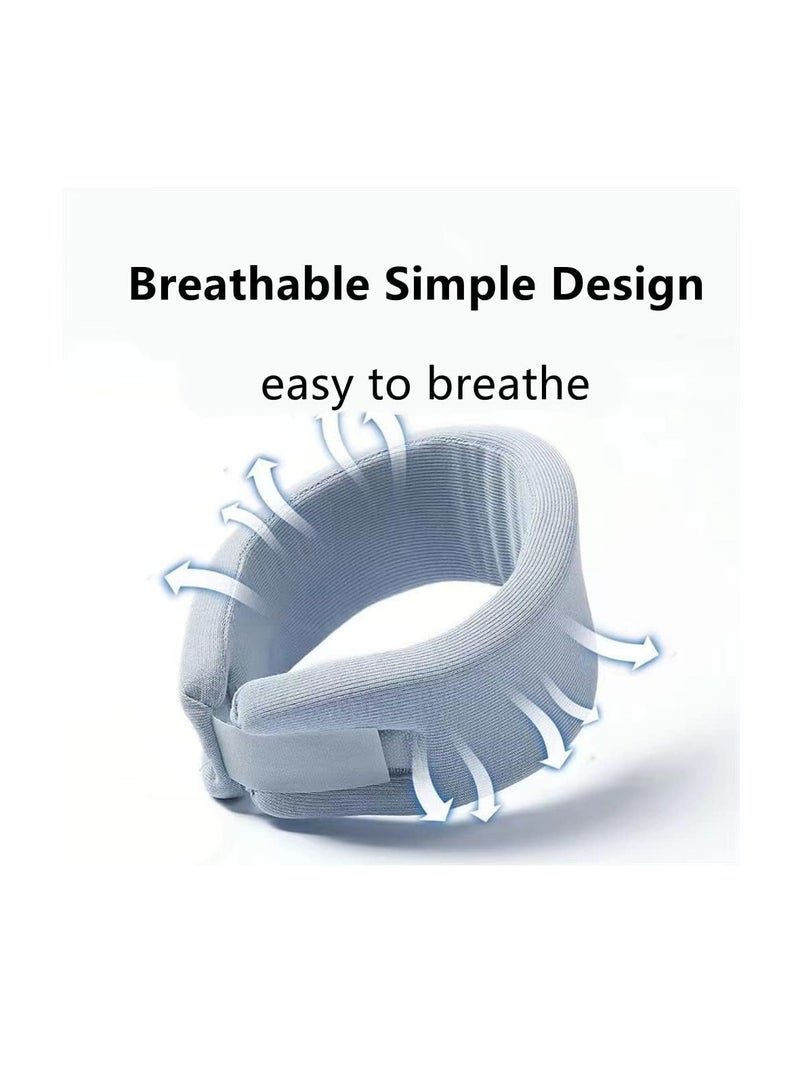 Excefore Neck Brace for Neck Pain and Support, Memory Foam Neck Brace Cervical Collar, Soft Foam Cervical Collar for Sleeping, Adjustable Neck Support Brace for Working with Head Down, L, Blue - Image 3