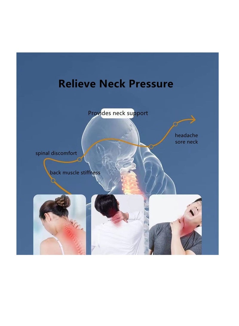 Excefore Neck Brace for Neck Pain and Support, Memory Foam Neck Brace Cervical Collar, Soft Foam Cervical Collar for Sleeping, Adjustable Neck Support Brace for Working with Head Down, L, Blue - Image 5