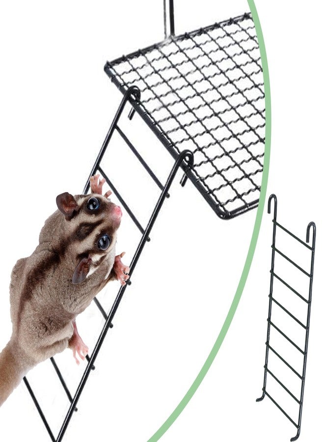 TTFdacai 4 Pcs Sugar Glider Supplies Cage Accessories, Hamster Stainless Steel Platform with Climbing Ladder, Rat Climbing Toys for Cage for Squirrel Hamsters Guinea Pig Small Animal - Image 4