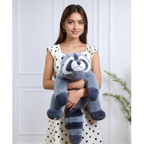 Labauxite Raccoon Plush Raccoon Stuffed Animals Cute Plush Toys Realistic Raccoons Body Pillow Hug Sleeping Fluffy Animal Toys for Kids Bed Decor Plushie Doll Birthday Gift 255in - Image 1