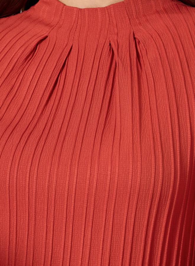 Take Two Textured Pleated Puff Sleeve Top - Image 4