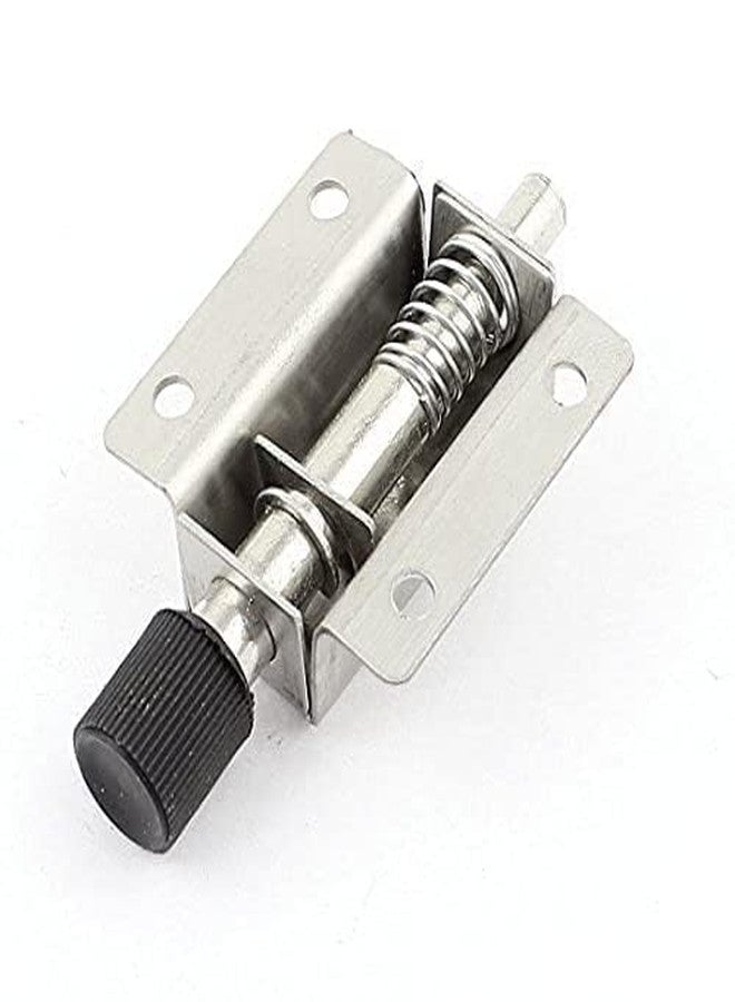 SWANKK Stainless Steel Spring-Loaded Door Bolt Lock, Double-Ended Automatic Slide Bolt Latch with Screws for Gate, Window and Cabinet (1, Silver) - Image 4