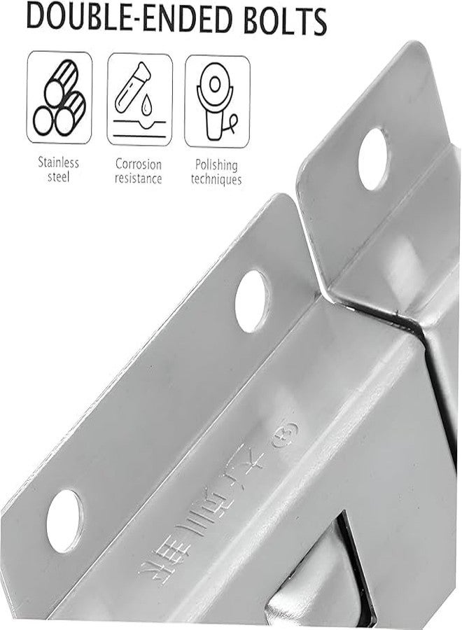 SWANKK Stainless Steel Spring-Loaded Door Bolt Lock, Double-Ended Automatic Slide Bolt Latch with Screws for Gate, Window and Cabinet (1, Silver) - Image 5
