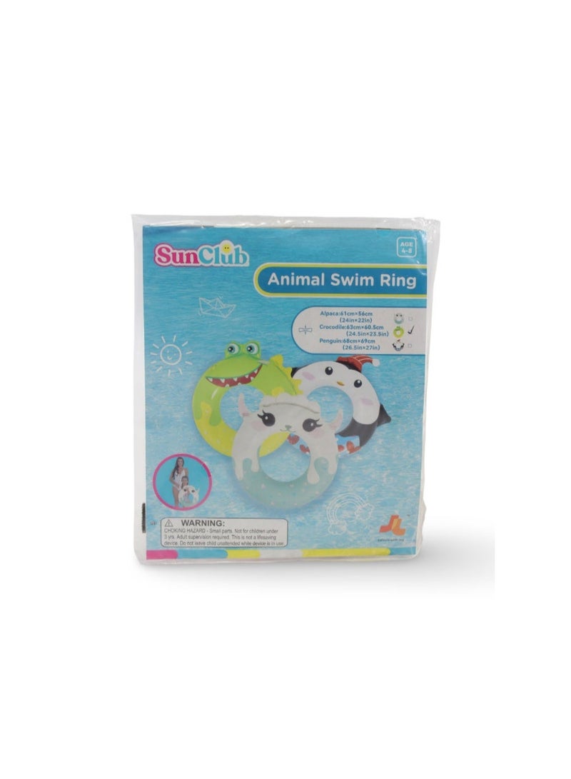 Sun Club Animal Swim Ring 63cm x 60.5cm (4–8y) – Crocodile - Image 1