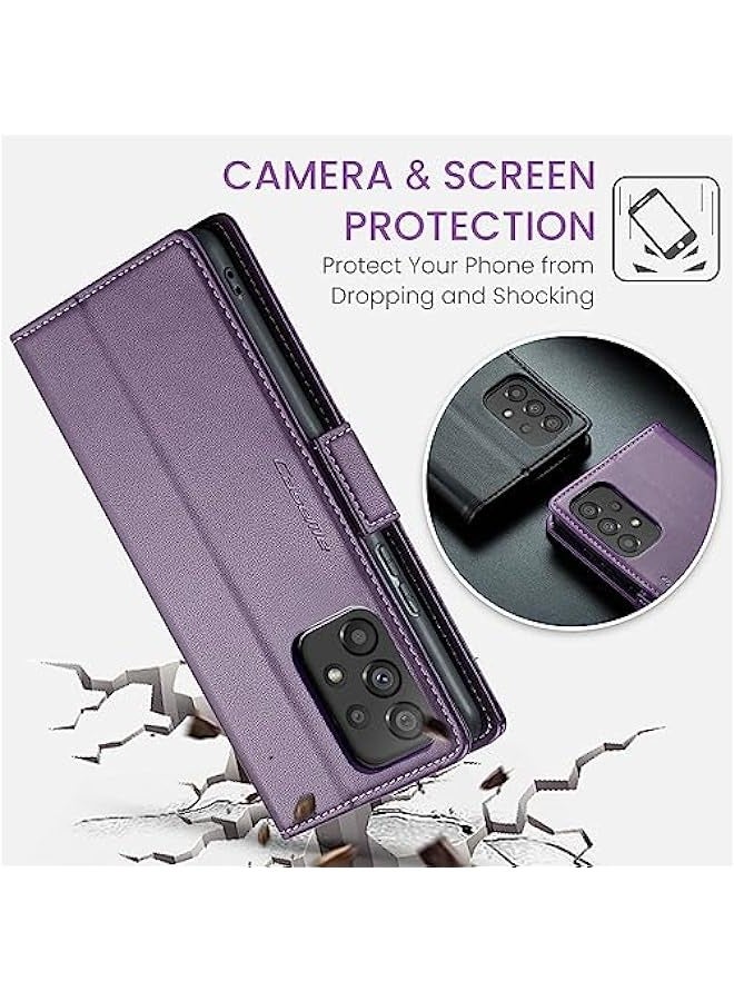 Samsung Galaxy A53 5G RFID Blocking Wallet Case - Purple - Image 4
