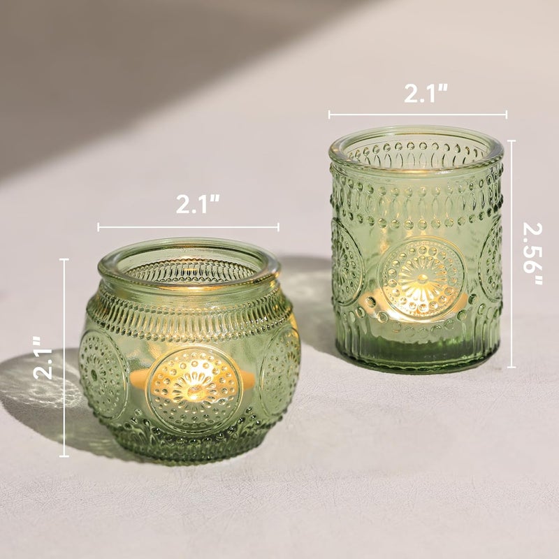 Devi 30pcs Assorted Green Votive Candle Holders Bulk, Fall Baby Wedding Shower Decorations,Tealight Candle Holder for Table Centerpieces Decorations, Boho Tea Party Decor, Bridal Shower Gifts for Guests - Image 2