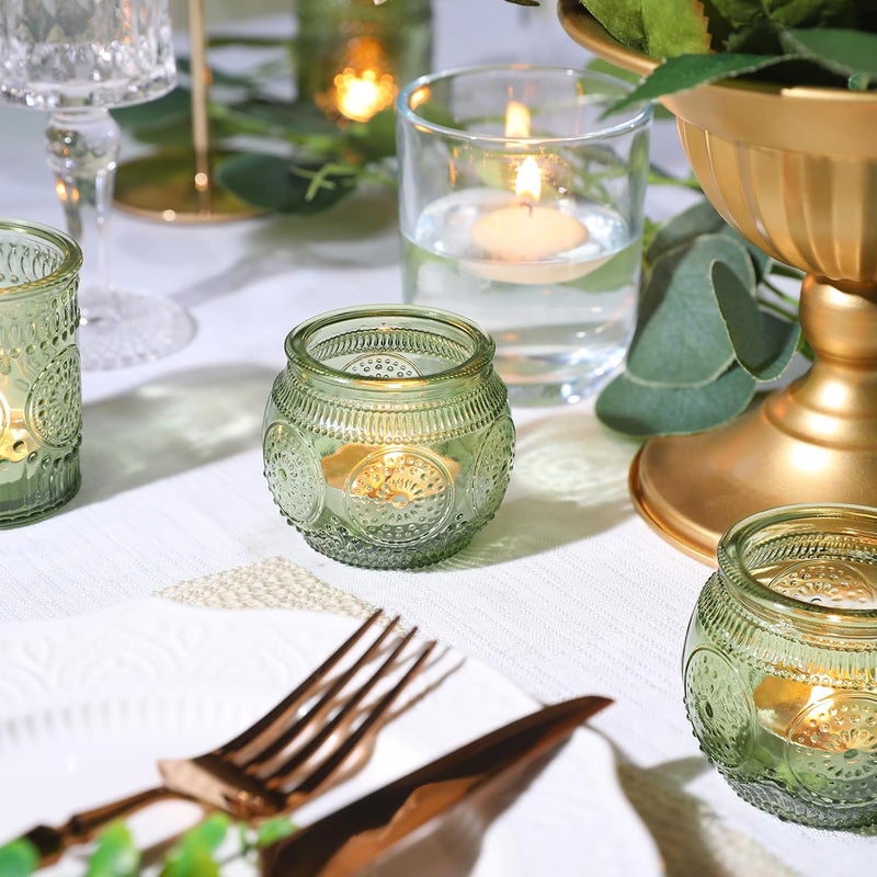 Devi 30pcs Assorted Green Votive Candle Holders Bulk, Fall Baby Wedding Shower Decorations,Tealight Candle Holder for Table Centerpieces Decorations, Boho Tea Party Decor, Bridal Shower Gifts for Guests - Image 4