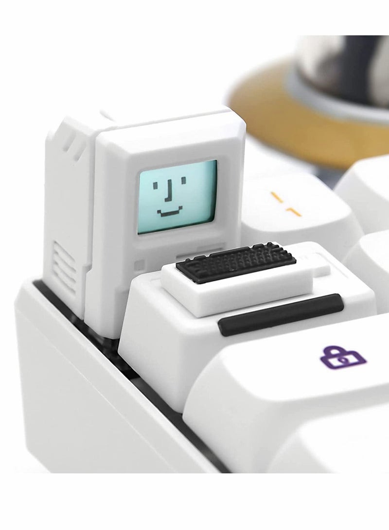 Custom Keycaps for Esc Key and Tab Key, Magnetic Light Transmission Keycaps, Classic Retro Mechanical Backlit Keyboard Esc Tab Keycap for GK61 GK64 SK87 GH60 PC Gamer ect Most Keyboard (White) - Image 1
