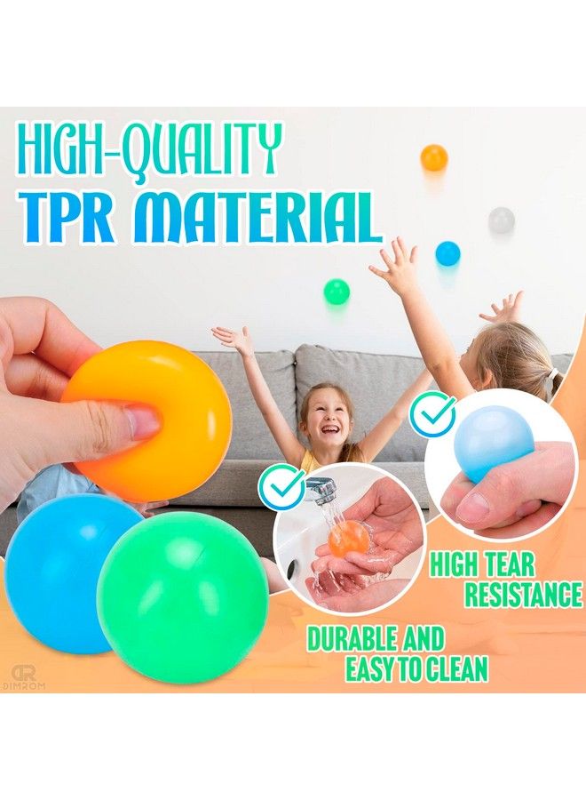 DIMROM 8 Pcs Squishy Balls Fidget Toys For Kids Sticky Ball Sticky Stress Relief Balls Anxiety Relief Ball Durable Toy Sticky Balls Fidget Toy Pack Glow In The Dark Balls For Ceiling Toys For Kids - Image 3