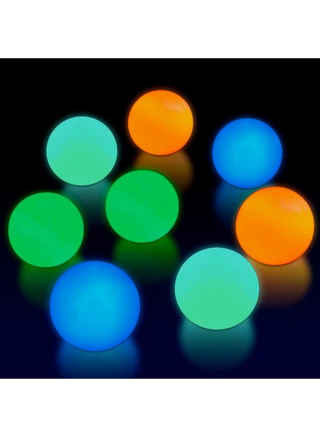 DIMROM 8 Pcs Squishy Balls Fidget Toys For Kids Sticky Ball Sticky Stress Relief Balls Anxiety Relief Ball Durable Toy Sticky Balls Fidget Toy Pack Glow In The Dark Balls For Ceiling Toys For Kids - Image 1
