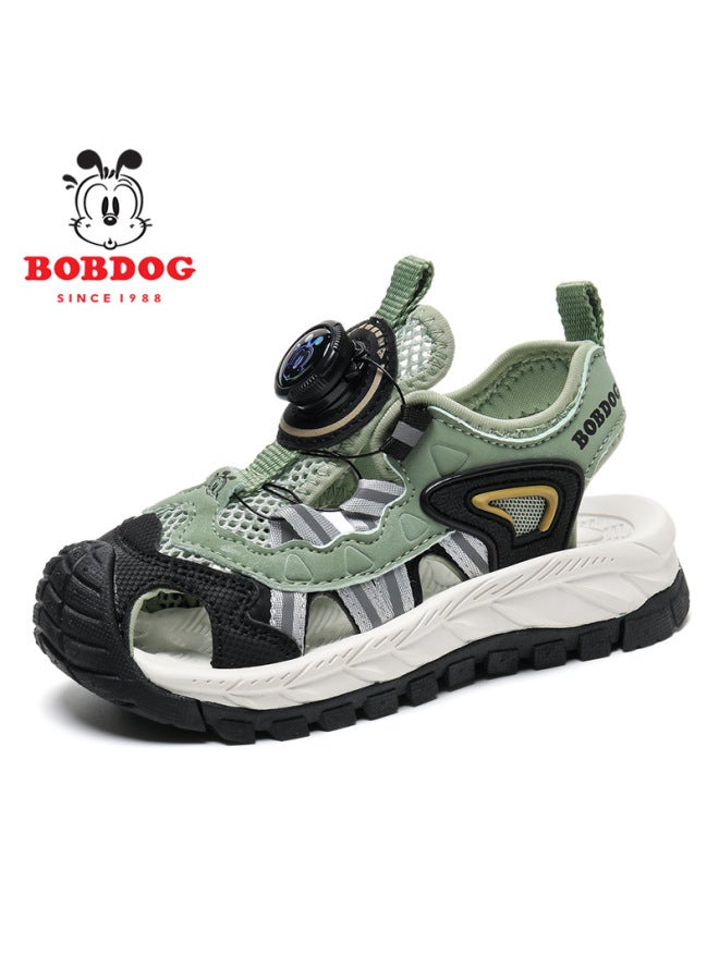 Babu Bean Swivel Buckle Children's Sneaker Single Mesh Frame Shoes Summer New Children's Shoes Boys And Girls Sports Semi-sandals