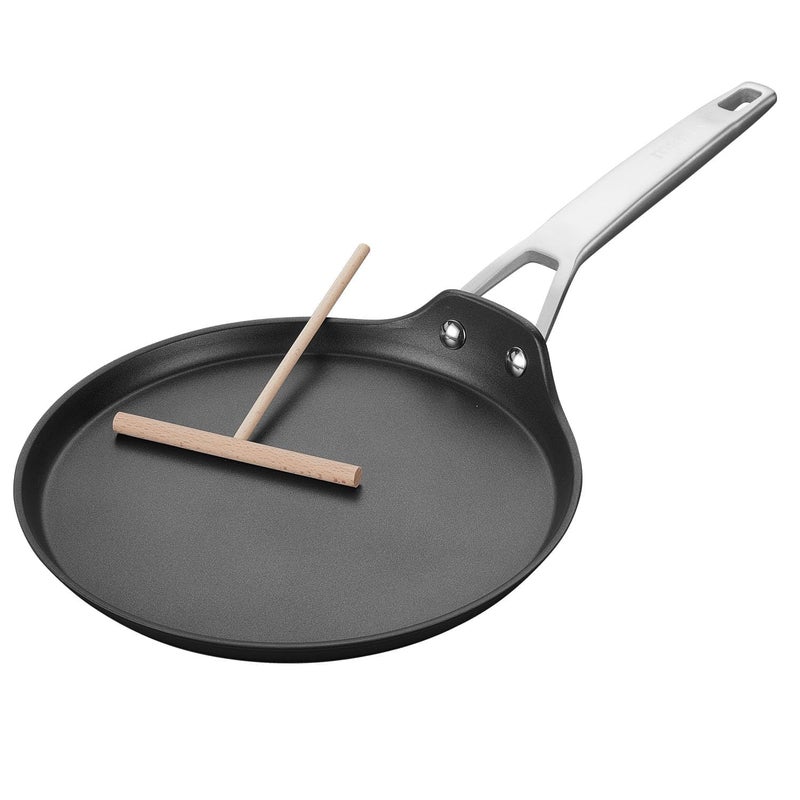 MsMk Crepe Pan with Spreader, 8 Inch Titanium and Ceramic Nonstick Flat Skillet Tortilla Egg Pan, Induction Compatible, PFOA Free, Oven Safe to 700Â°F - Image 1