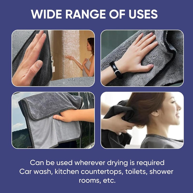 YEVON 2PCS Magic Bathroom Drying Cloth – Super Absorbent Microfibre Towel for Streak-Free Cleaning - Image 3