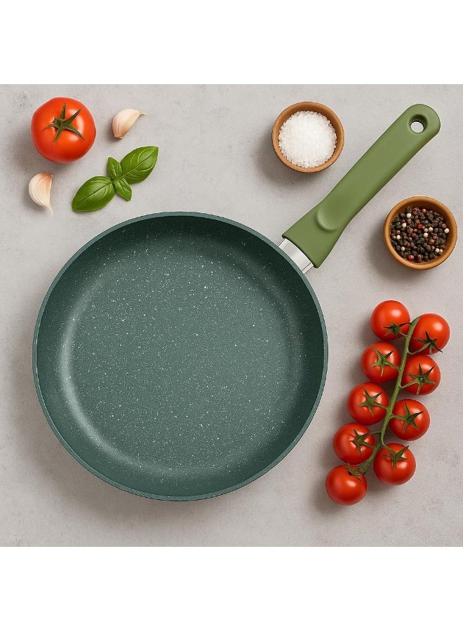 BS Risolì Dr Green Induction Frypan 28cm – Eco-Friendly Non-Stick Frying Pan with Soft-Touch Handle - Image 1