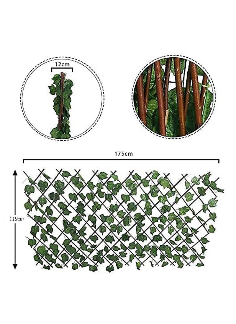 Expandable Wicker Fence With Faux Plants