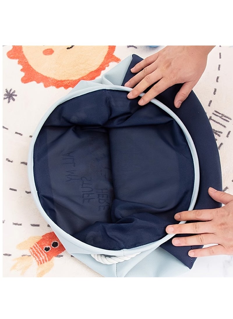 XiuWoo 2pcs Foldable Storage Basket with Handle Toy Basket Nursery Hamper Kids Laundry Hamper with Fabric Cover, Cartoon Print, Large Capacity, Thick Fabric, Handle, Multi-functional Storage Boxes for Baby Room Decor  - Image 4