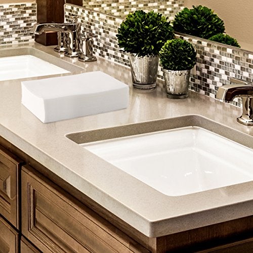 BloominGoods 200 BloominGoods Disposable Bathroom Napkins | Single-Use Linen-Feel Guest Towels | Cloth-Like Hand Tissue Paper, White, 12" x 17", Made In USA - Image 2