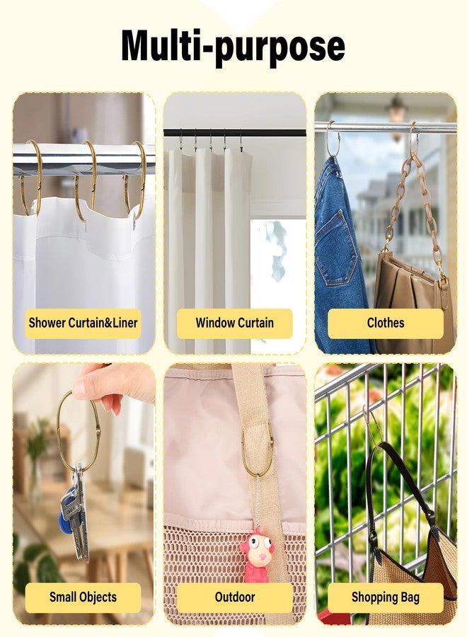 Mafegu 30Pcs Shower Curtain Hooks,Metal Oval Shower Curtain Hooks Roman Rings Rustproof Decorative Shower Curtain Rings (Metal, Oval Bronze) - Image 5