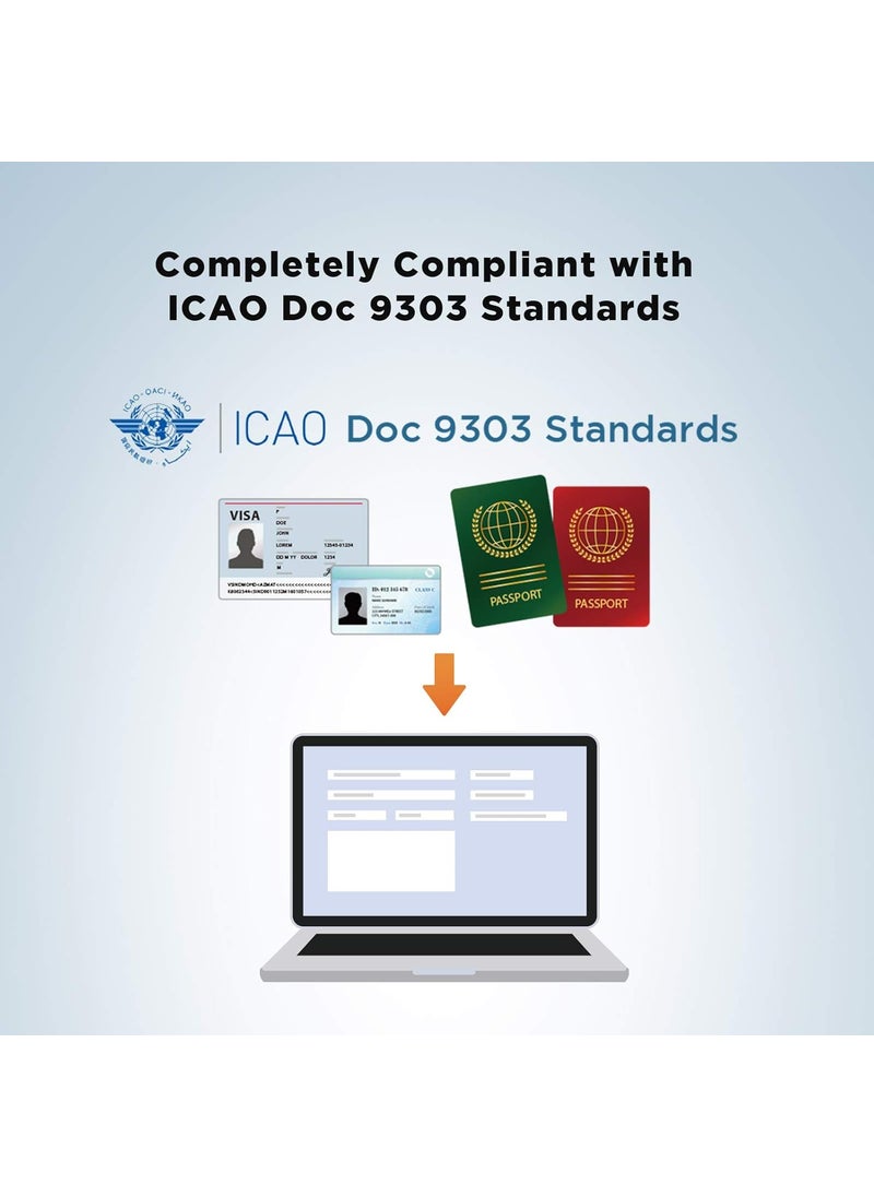 Plustek - Plustek PassportDriver License Scanner XMini Visible and IR Compliant with ICAO Doc 9303  MRTDs Includes Manager Software and Support SDK - Image 1