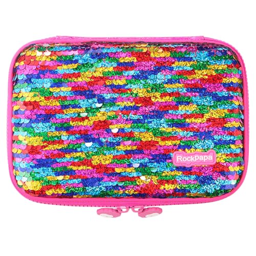 rockpapa High-Capacity Colorful Sequin Pencil Case Box Storage for Kids Girls School Gift - Image 1