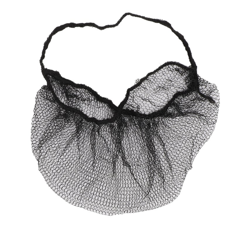 100pcs Disposable Beard Net Covers with Elastic Bands Full Coverage Breathable Beard Restraints for Safe Clean Work Environment Black - Image 1
