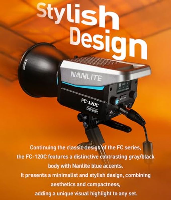 NANLITE Fc-120C Rgb Full-Color Led Spotlight, 2700K-7500K Color Temperature Adjustable, High Brightness 12850Lux, Multiple Control And Power Supply Methods, Suitable For Video Shooting And Photography - Image 2