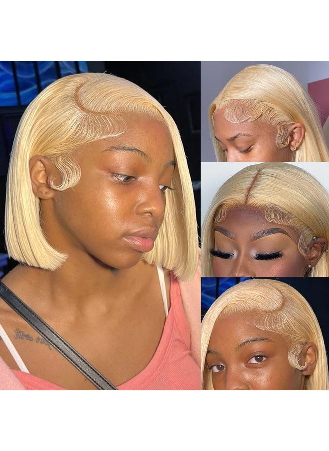 Licoville - Blonde Bob Wig Human Hair 613 13X4 Lace Front Wig Human Hair Bob Deep Part Glueless 13X4 Hd Blonde Lace Front Wigs Human Hair 10 Inch Straight Short Blonde Frontal Bob Wigs Pre Plucked - Image 1