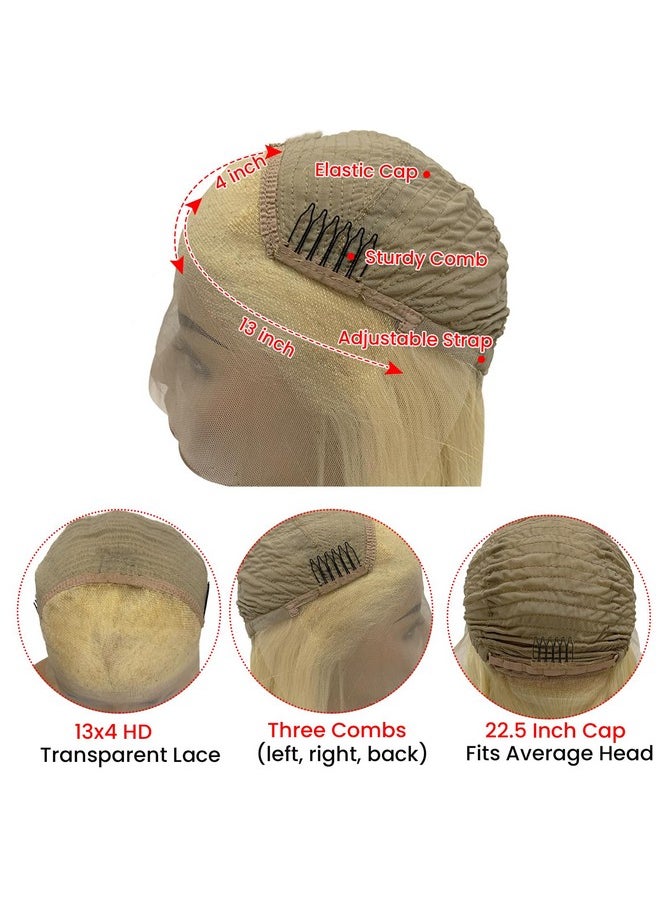 Licoville - Blonde Bob Wig Human Hair 613 13X4 Lace Front Wig Human Hair Bob Deep Part Glueless 13X4 Hd Blonde Lace Front Wigs Human Hair 10 Inch Straight Short Blonde Frontal Bob Wigs Pre Plucked - Image 1