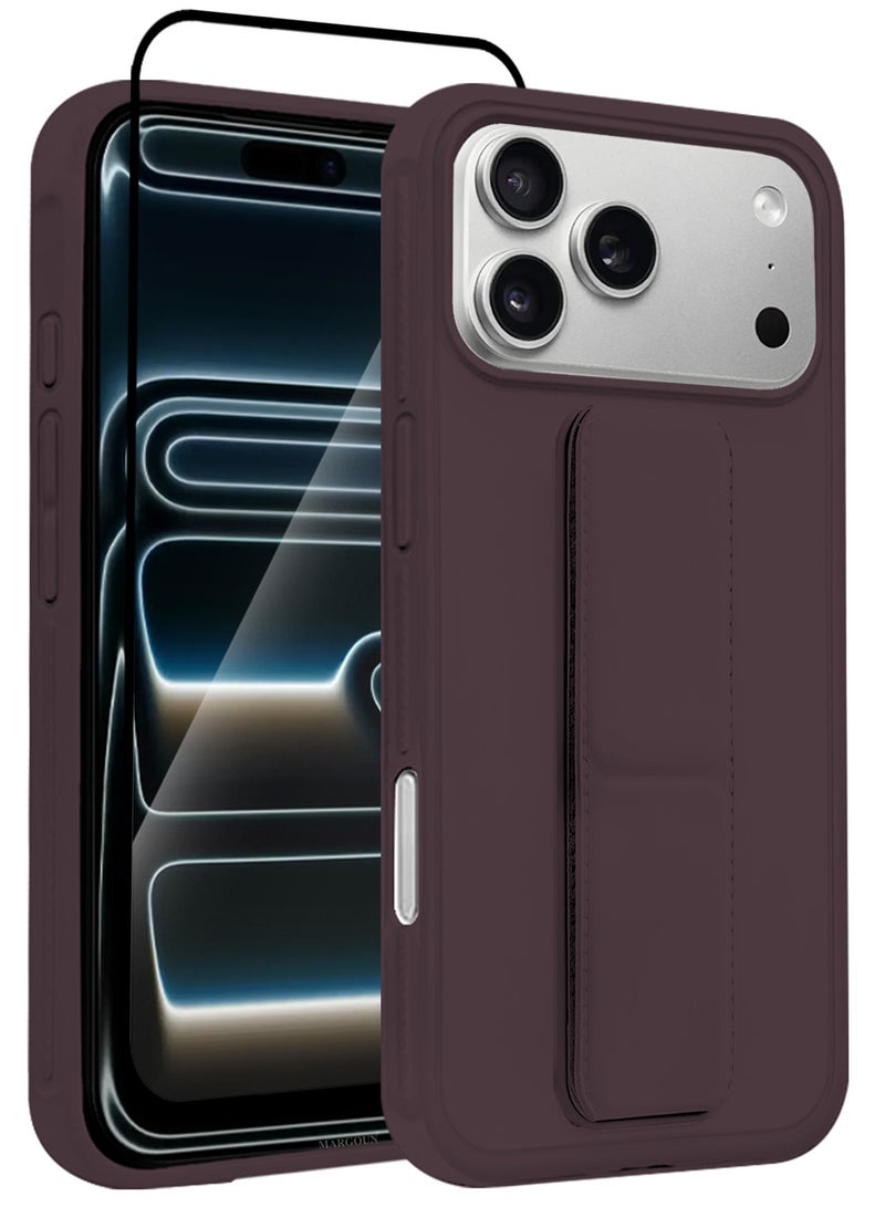 2 Packs Premium PU Leather Case for iPhone 17 Pro Max with Stand Function Shockproof and Anti Scratch Finger Grip with 3D Screen Protector - Image 1